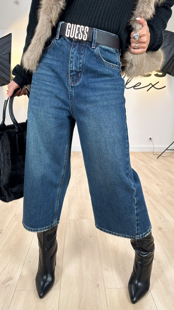 jupe_culotte_femme_esprit_vintage_confort_jean_bleu_seventies_taille_haute_stylé_coton